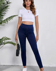 Ashleigh Blue Solid Color High Waist Stretchy Slim Fit Jeggings