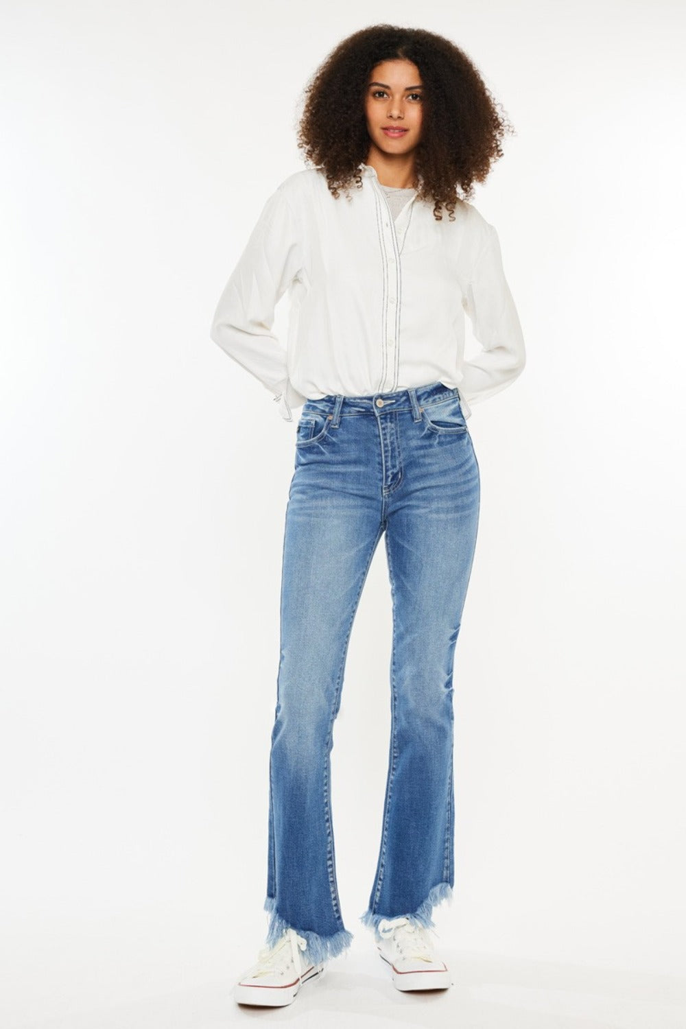 Kancan High Rise Frayed Hem Jeans - Little Miss Vanilla