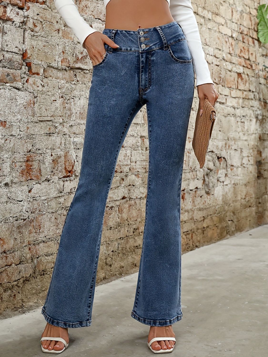 Bootcut Jeans with Pockets - Little Miss Vanilla