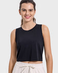 Millennia Drawstring Cutout Round Neck Active Tank - Little Miss Vanilla