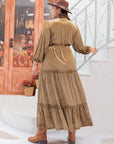 Plus Size Frill Tie Neck Long Sleeve Dress - Little Miss Vanilla