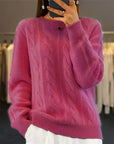 Fashion Retro Cable-knit Pullover Sweater Women