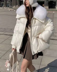 Down Cotton-padded Jacket Women's Short Fur Collar Thickened Coat Winter Clothing