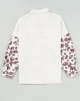 Raw Hem Animal Print Long Sleeve Denim Jacket - Little Miss Vanilla