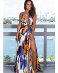 Women's Split Printed Beach Maxi Dress - Little Miss Vanilla