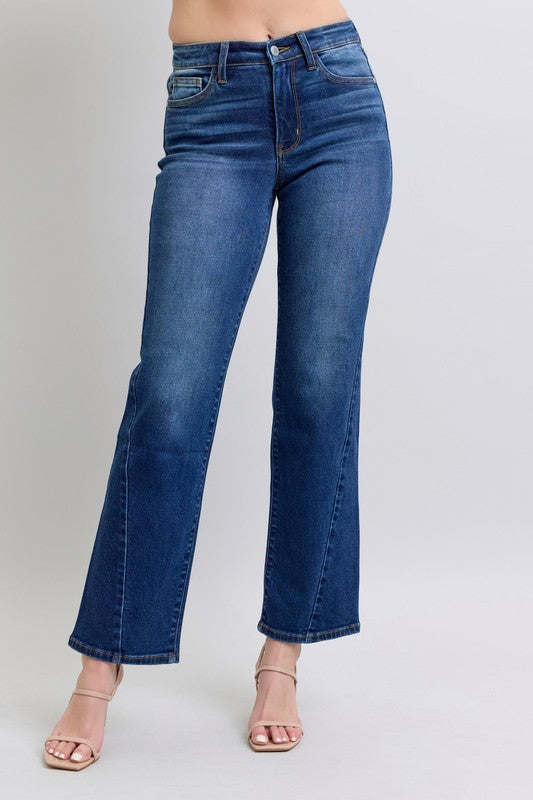 Judy Blue Full Size Side Seam Detail Straight Jeans with Pockets - Little Miss Vanilla