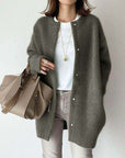 Loose Round Neck Single Breasted Cardigan Fashion Solid Color Coat Jacket Autumn And Winter Women's Clothing