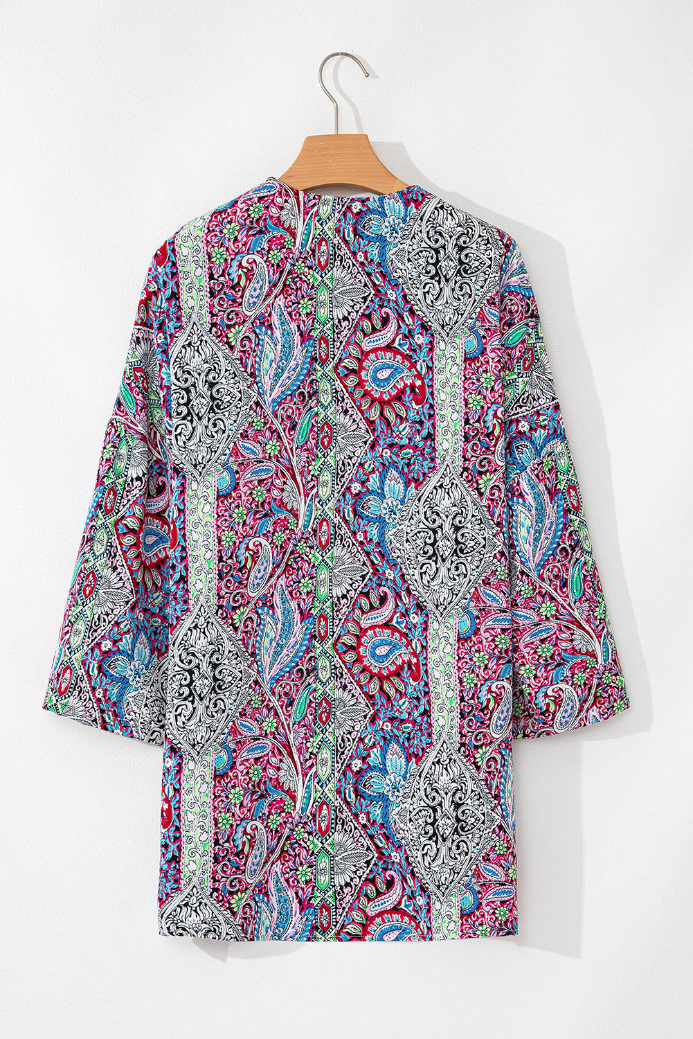 Red Paisley Print Open Front Kimono - Little Miss Vanilla