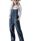 Real Teal Solid Pocketed Loose Fit Corduroy Overall