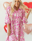 Pink Leopard Print Loose Fit Babydoll Mini Dress - Little Miss Vanilla