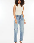 Kancan Ultra High Rise Distressed Straight Jeans - Little Miss Vanilla