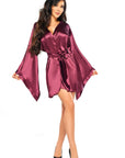 Beauty Night BN6663 Samira Peignoir Burgundy