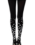 Zohara "Queen Of Hearts" Black Print Tights