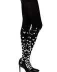 Zohara "Queen Of Hearts" Black Print Tights