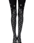 Zohara "Kaleidoscope" Black Print Tights