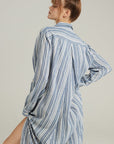 The Maxi Shirt French Navy Stripe