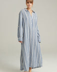 The Maxi Shirt French Navy Stripe