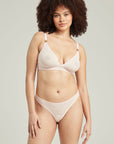 The Sheer Deco Barely There Thong Blush Pink