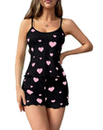 Ladies' Homewear Printed Love Strap Pajamas Casual Suit