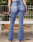 Retro Side Button Mid Waist Skinny Jeans