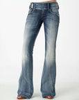 Retro Side Button Mid Waist Skinny Jeans