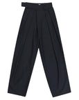 Black Suit Draping Casual Wide-leg Pants