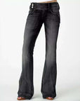 Retro Side Button Mid Waist Skinny Jeans