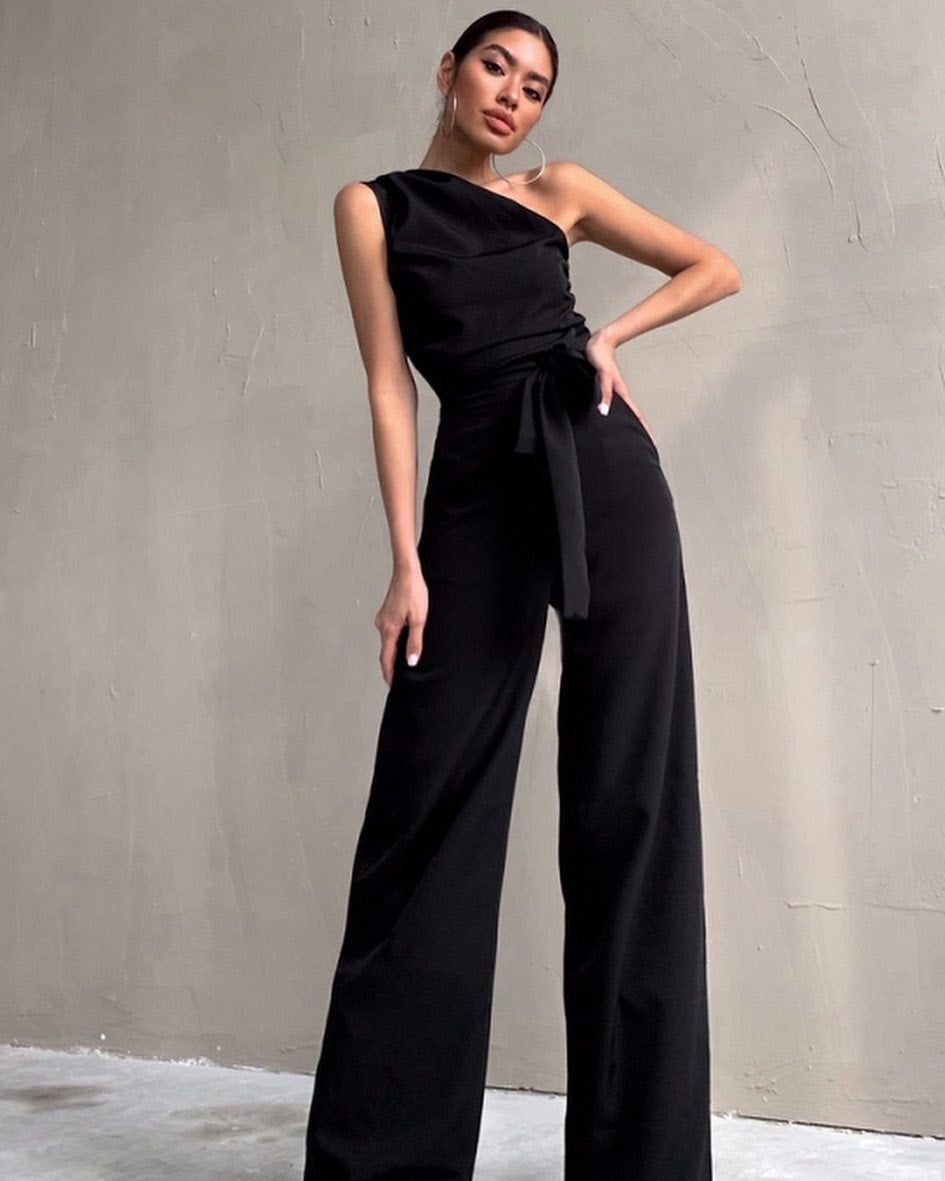 Fashion Single-room Lace Up Straight Jumpsuit For Women - Little Miss Vanilla