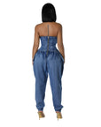 Women's Tube Top High Elastic Fashion Denim Jumpsuit - Little Miss Vanilla