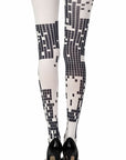 Zohara "Game Boy" Cream Print Tights