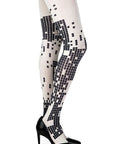 Zohara "Game Boy" Cream Print Tights