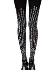 Zohara "Cross It" Black/Silver Print Tights