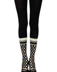 Zohara "Happy Socks" Black Print Tights