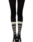 Zohara "Happy Socks" Black Print Tights