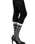 Zohara "Happy Socks" Black Print Tights