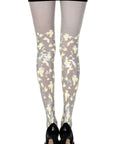 Zohara "Confetti" Grey Print Tights