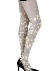 Zohara "Confetti" Grey Print Tights