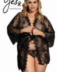 YesX YX827Q Robe Set Black - Up to 6XL