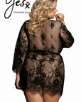 YesX YX827Q Robe Set Black - Up to 6XL