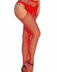 YesX YX852 Sparkly Fishnet Red