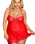 YesX YX952Q Red Babydoll Set