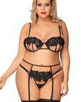 YesX YX953Q 3pc Black Bra Set