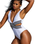 YesX YX962 One Piece Swimsuit White