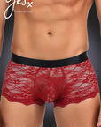 YesX YX976 Mens Boxer Brief Red/Black