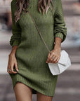 Women's Turtleneck Long Sweater Winter Fashion Long Sleeve Sweater Dress