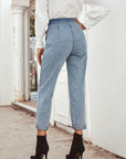 Tied Straight Leg Jeans with Pockets - Little Miss Vanilla