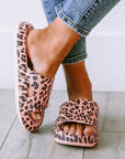 Pink Leopard Print Thick Sole Slip On Slippers - Little Miss Vanilla