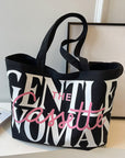 Letter Printed Totes Fashion Large Capacity Canvas Bags Women's Handbag Cute Sweet Shoulder Bag