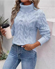 Women's Cable-knit Turtleneck Sweater