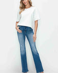 bytos Full Size Distressed High Rise Jeans with Pockets - Little Miss Vanilla